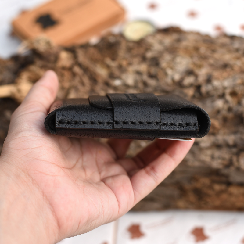 Black Multi-Function Card Holder Side Look