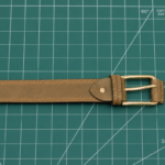 Brown Leather Belt Buckle Area