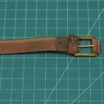 Brown Leather Belt Buckle View