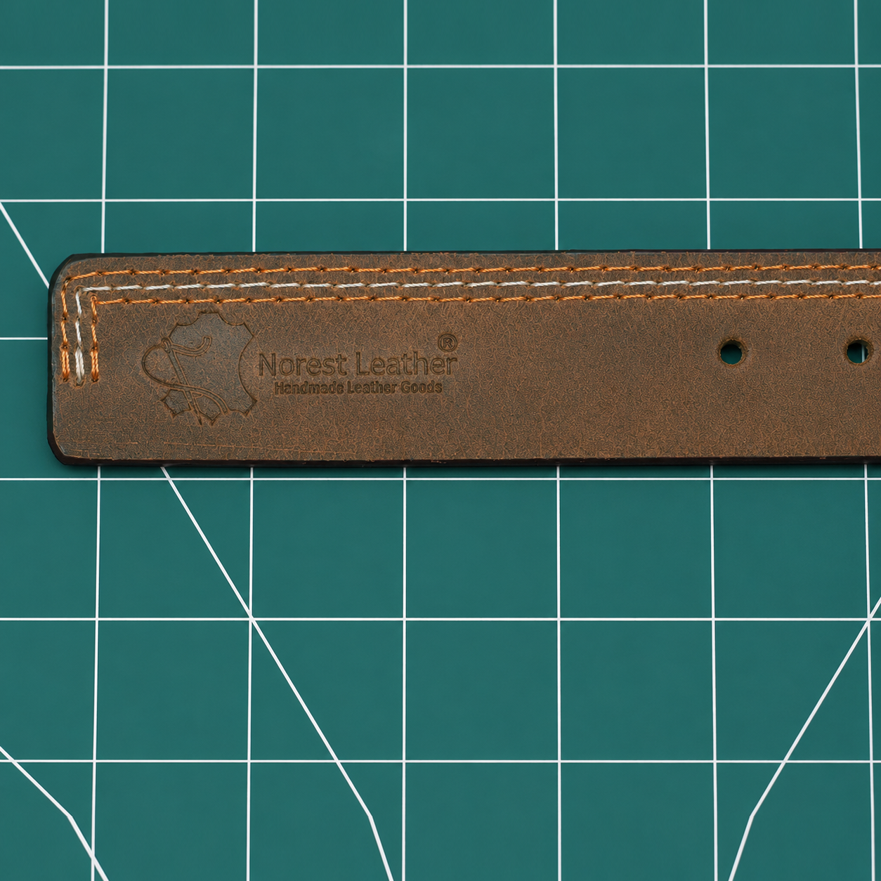Brown Leather Belt End View