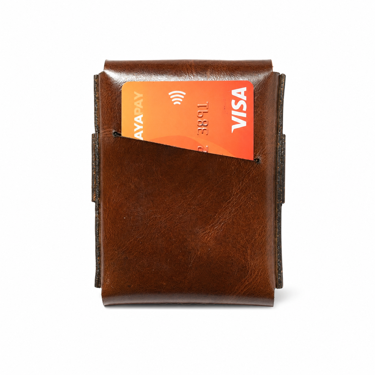 Cognac Brown Multi-Function Card Holder Back