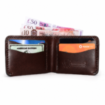 Dark Brown Bifold Wallet Inside