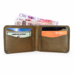 Olive Brown Bifold Wallet Inside