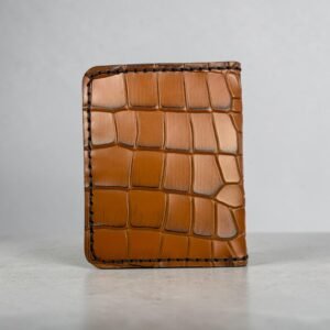 Norest Tan Crocodile Leather Card Holder | Handmade Men's Slim Cardholder | Luxury Vintage Leather Wallet